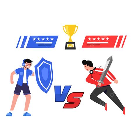 Team Competition Clipart Vector, Blue And Red Team Of E Sports Athlete ...