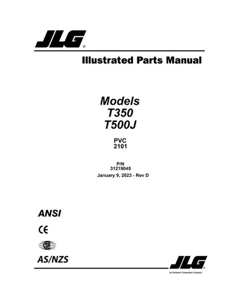 JLG Boom Lifts T350 T500J Parts Manual 31219045 2023 PVC 2101 | Auto ...