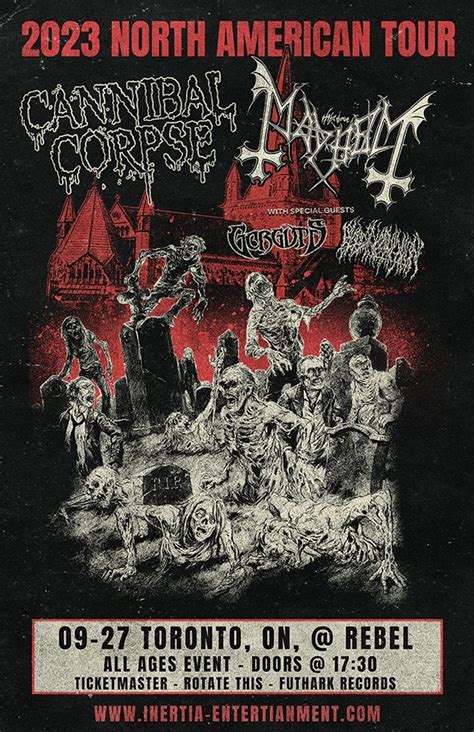 CANNIBAL CORPSE and MAYHEM 2023 North American Tour w/Gorguts & Blood ...