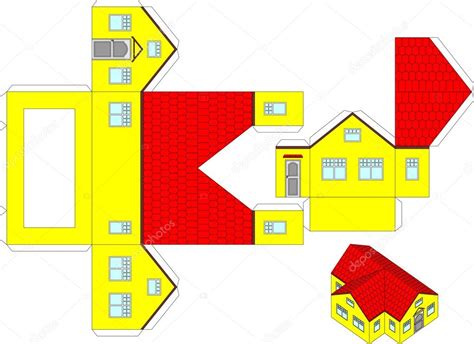 Printable 3d paper craft of a house — Stock Vector © kvartur #21122417