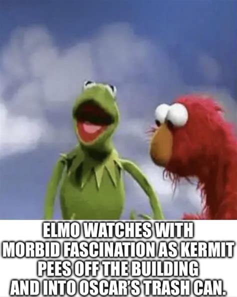 Elmo came to the conclusion that Kermit needed to drink more water. : r ...