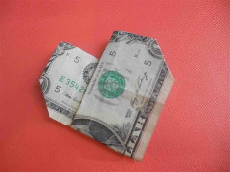 Money Origami Heart Instructions