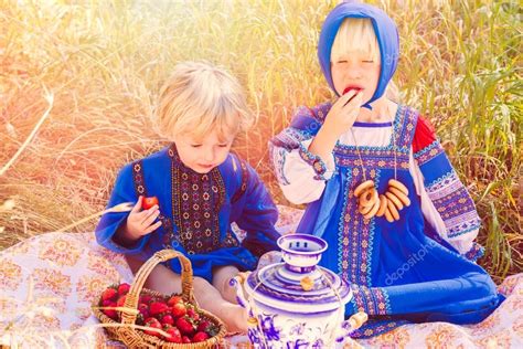 Kids wearing Russian costumes Stock Photo by ©urban_light 90663828