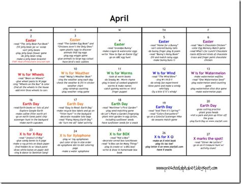 Preschool Alphabet: Preschool Plan for April