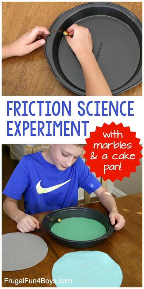 Friction Science Experiment with Marbles and a Cake Pan - Frugal Fun ...