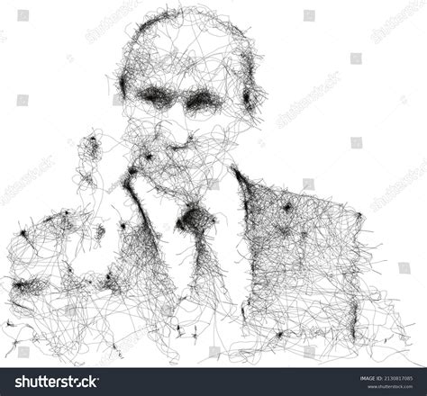 Vladimir Putin Portrait Drawing Illustration February Stock Vector ...