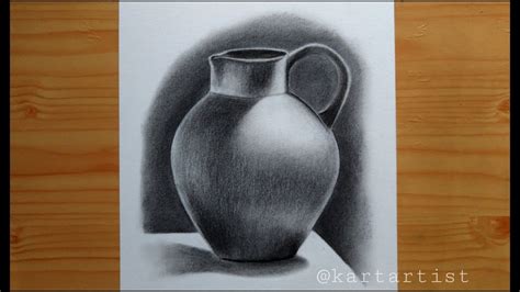 Drawing Jug(Pitcher) Using Charcoal | Still Life Drawing - YouTube