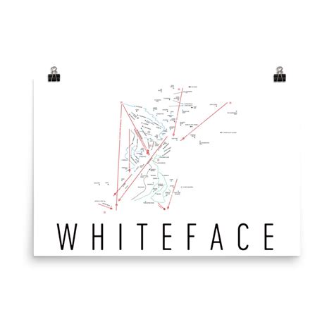 Whiteface Ski Map Art Lake Placid Whiteface New York Lake - Etsy