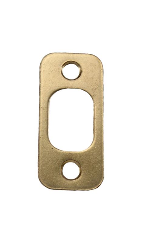 Kwikset / Deadbolt / Round Corner / Light Duty / Strike Plate / Polished Brass / 85063-3