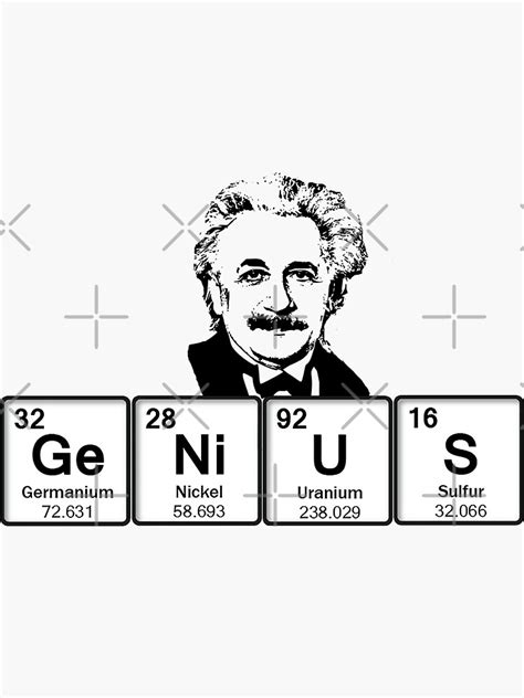 "GeNiUS einstein using elements of the periodic table design" Sticker for Sale by Natalie-kha ...