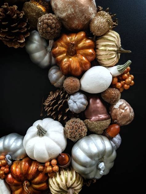 Thanksgiving Wreath Pumpkin and Acorn Wreath Fall Wreath | Etsy