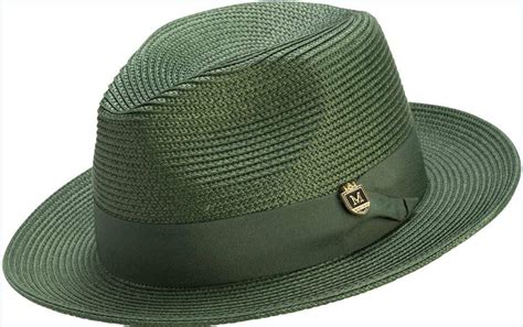 Montique H-42 Mens Straw Fedora Hat Hunter - Abby Fashions