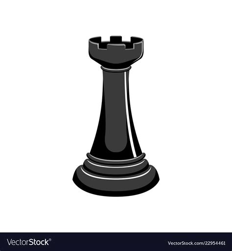 Silhouette of a rook chess piece Royalty Free Vector Image