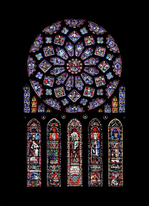 North Rose Window of Chartres Cathedral Glass Art by Photographed by ...