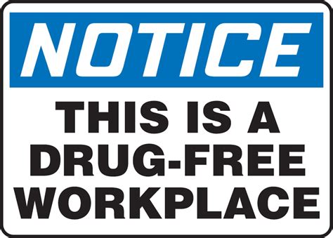 This Is A Drug-Free Workplace OSHA Notice Safety Sign MADM892