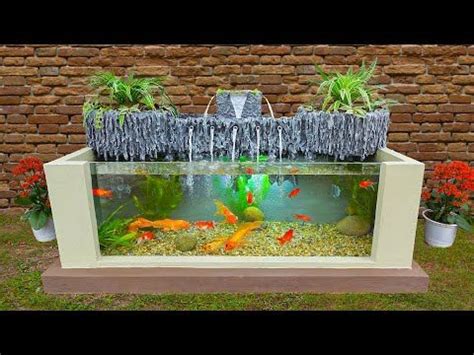 WOW! DIY wonderful waterfall aquarium with miniature stalactite at home