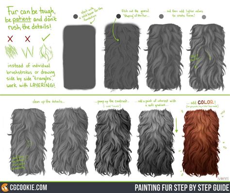 Painting Fur Step by Step Guide | Painting fur, How to draw fur, Digital art tutorial