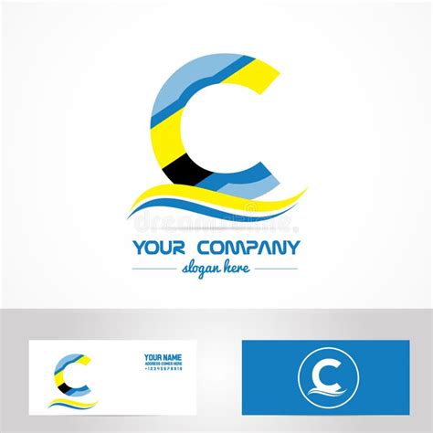 Blue Yellow Letter C Logo Icon Stock Vector - Illustration of logotype, design: 55177495