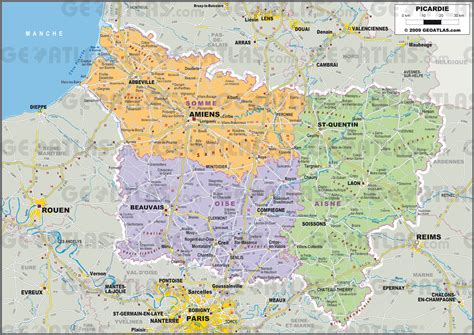 Carte de la Picardie - Découvrir la régions, départements, villes ...