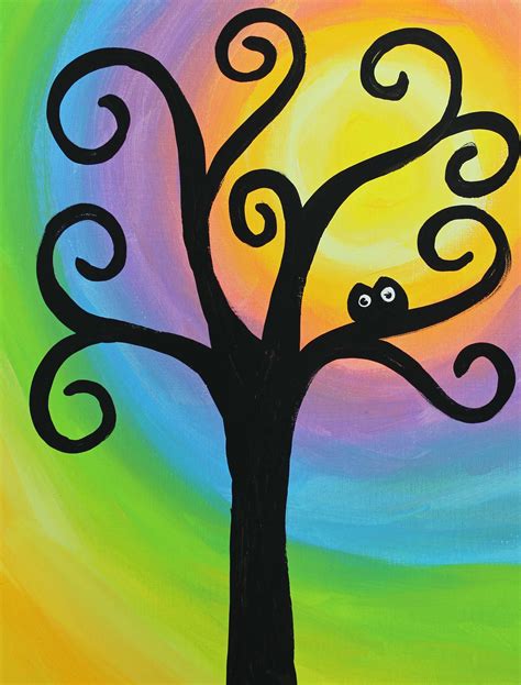 Acrylic Painting for Kids and Beginners: Learn How to Paint a Rainbow Swirly Tree, Em Winn ...