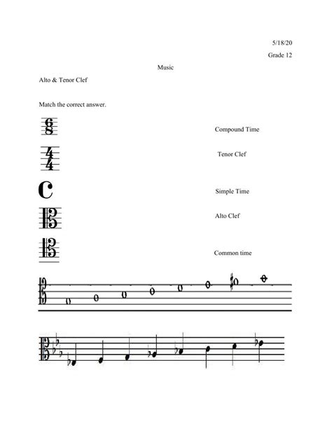 Alto - Tenor Clef 2 g12 online exercise for | Live Worksheets