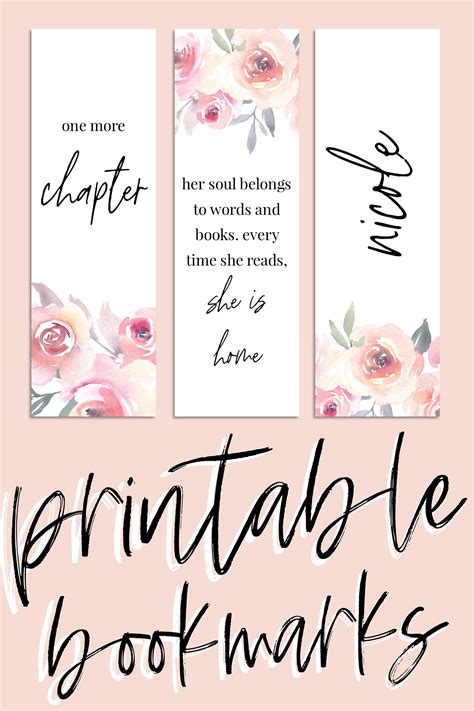 Blush Floral Editable Printable Bookmark Floral Bookmark - Etsy in 2023 ...