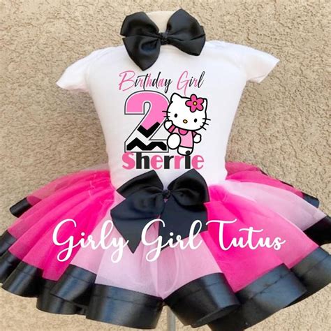 Hello Kitty Personalized Birthday Tutu Outfit Set - Ribbon Tutu | Birthday tutu outfit, Hello ...