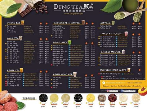 Menu of Ding Tea Fountain Valley in Fountain Valley, CA 92708