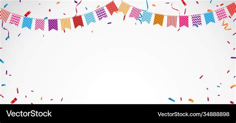 Birthday celebration banner with colorful bunting Vector Image