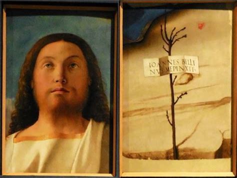 Giovanni Bellini, (Head of Christ and scroll, Fragments of a Transfiguration) (photo Conceptual ...