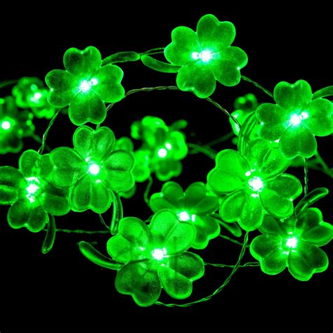 Amazon.com: VIHOSE 2 Pcs St. Patrick's Day String Lights Decorations Shamrocks LED Lights 13ft ...
