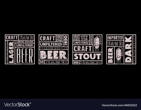 Set of template square label for craft beer Vector Image