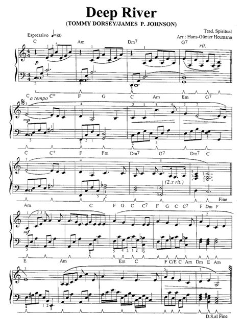 DEEP RIVER Easy Piano Sheet music | Easy Sheet Music