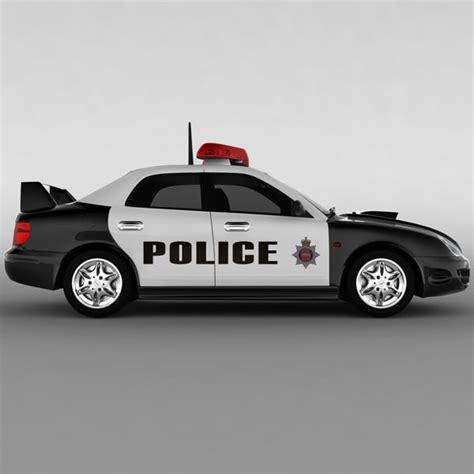 subaru impreza police car 3d model