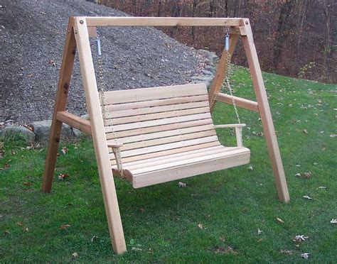 Red Cedar Royal Highback Porch Swing w/A-Frame Swing Stand