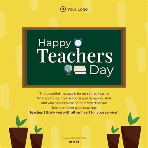 Premium Vector | Happy teachers day banner design template