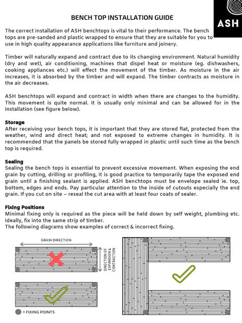 Bench Top Installation Guide Final | PDF | Countertop | Lumber