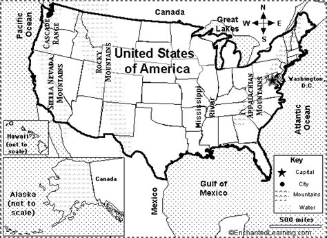 USA Map/Quiz Printout - EnchantedLearning.com