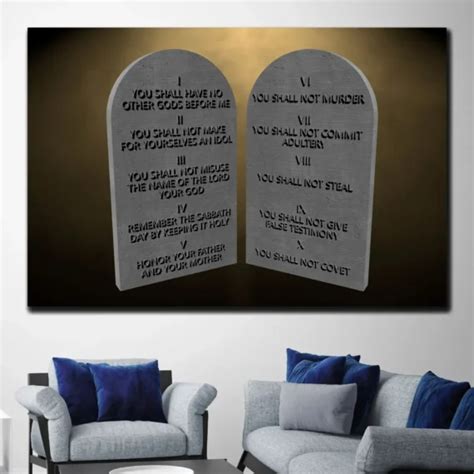 Ten Commandments Stone Tablets Wall Art Canvas – Daymira store ...