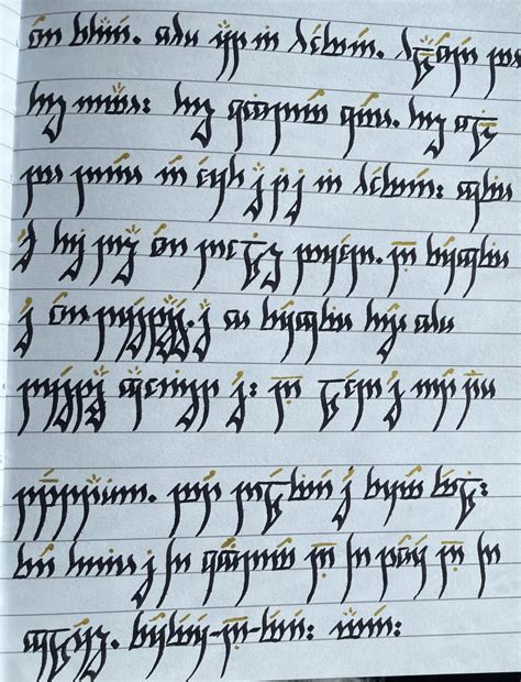 The Lord's Prayer in Sindarin-Mode Calligraphy : r/Tengwar