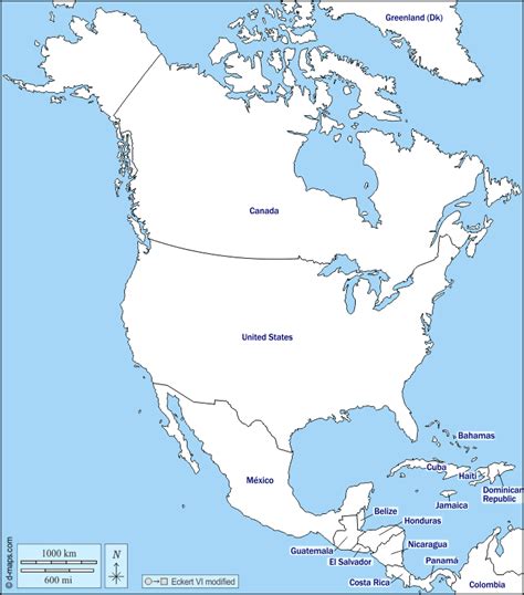 Free Printable Map North America - Printable Online