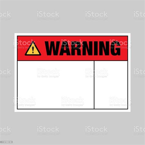 Blank Warning Sign Vector Label Stock Illustration - Download Image Now ...