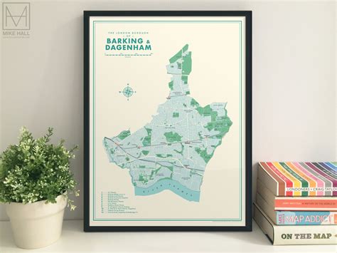 Barking & Dagenham (London borough) retro map giclee print – Mike Hall ...