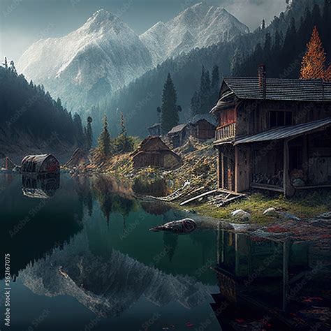 Beautiful painting of Kashmir Generative AI Stock Illustration | Adobe ...