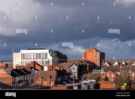 Rooftop view over Kettering from the carpark of the Newland Shopping Centre, Kettering ...