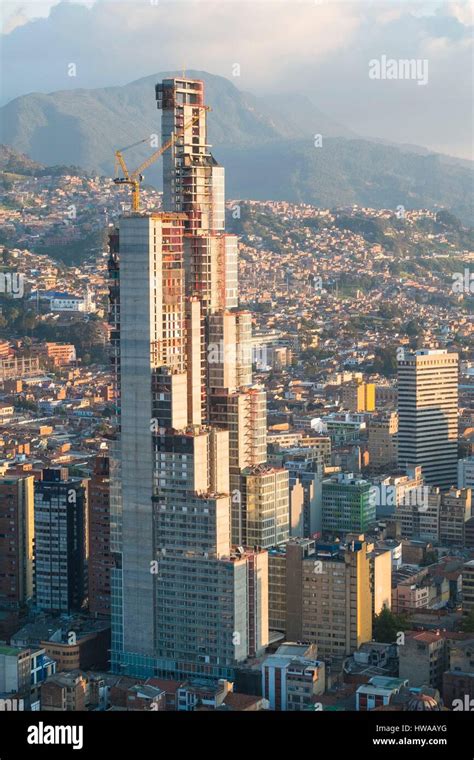 Colombia, Cundinamarca department, Bogota, district of Centro, general view of the city from the ...