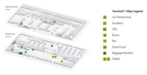 Terminal 1 map Dublin Airport : gate - level airport DUB