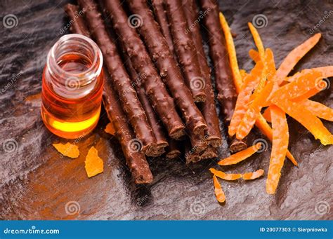 Chocolate Sticks with Orange Stock Image - Image of orange, bitter: 20077303