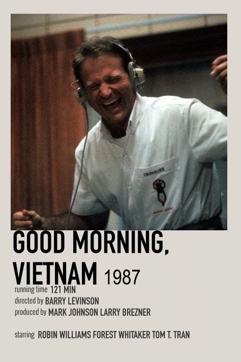 GOOD MORNING, VIETNAM POSTER by me | Good morning vietnam, Movie poster wall, Old movies