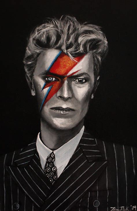 David Bowie arte impresión en blanco y negro Aladdin Sane | Etsy